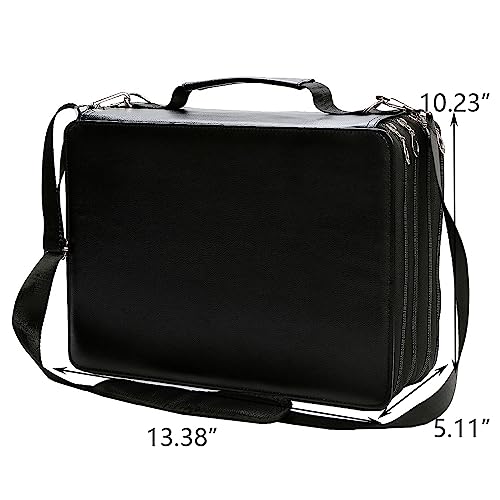 224 Slots Marker Case Lipstick Organizer Markers Holder Marker Organizer | PU Leather Marker Bag for Markers, Pencils, Crayons and Sketch Markers or Other Art Supplies (Black, 224 Slots) - color: Black
