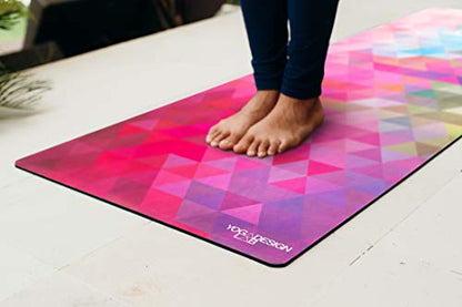 YOGA DESIGN LAB | The Combo Yoga Mat | 2-in-1 Mat+Towel | Eco Luxury | Ideal for Hot Yoga, Power, Bikram, Ashtanga, Sweat | Studio Quality | Includes Carrying Strap! - color: Tribeca Sand, size: 5.5mm