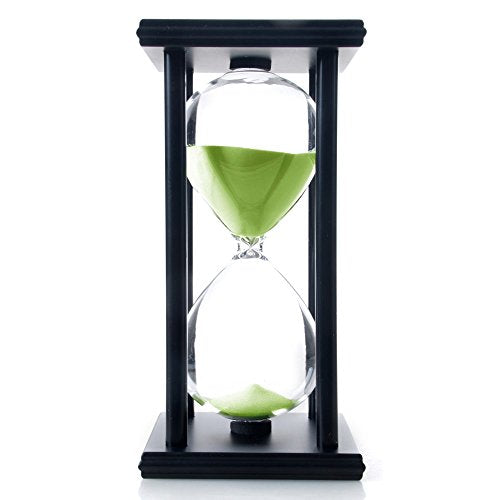 60 Minutes Hourglass, Wood Sand Timer, Green | 4 x 4 x 8 inch Sand Clock - color: Green, size: 60 min