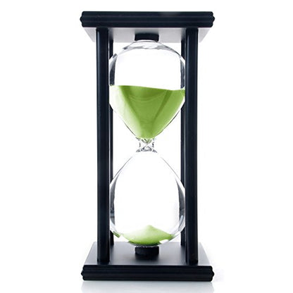 60 Minutes Hourglass, Wood Sand Timer, Green | 4 x 4 x 8 inch Sand Clock - color: Green, size: 60 min