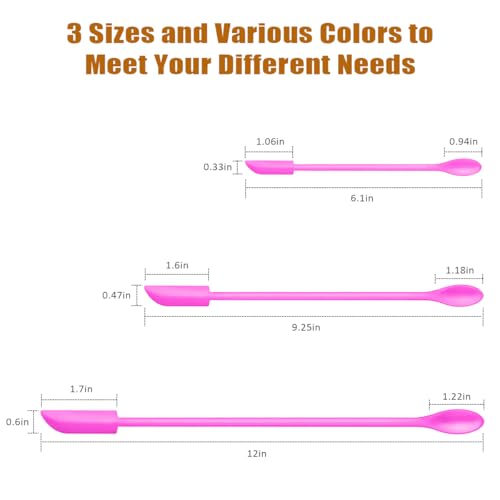Silicone Spatula Set 6Pcs, Mini Jar Scraper for Makeup & Food | Mini spatulas reach every last drop in jars and bottles, reducing waste for food, cosmetics and personal care products. - color: Pink