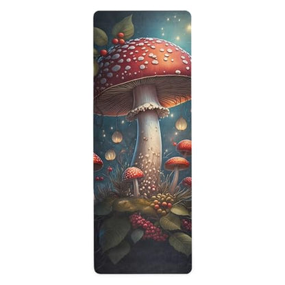 Large Red Mushroom Yoga Mat, 71” x 26” Non-Slip Sports Yoga Mat with Storage Bag, for Indoor and Outdoor Fitness Exercise, Pilates