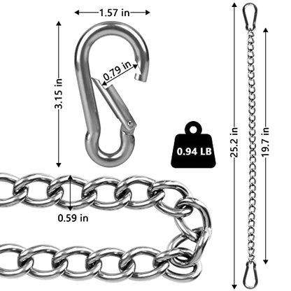 Heavy Duty Hammock Chains with 4 Carabiners - Stainless Steel Hammock Chair Hardware for Indoor/Outdoor Use, 1500 LB Capacity(2 Sets)