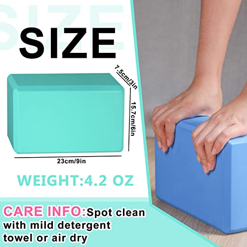 Honoson 20 Pcs Yoga Blocks Bulk 9''x6''x3'' High Density EVA Foam Blocks for Exercise Pilates Meditation, Lightweight Non-slip Surface, Improve Strength Balance Flexibility - color: Multicolor