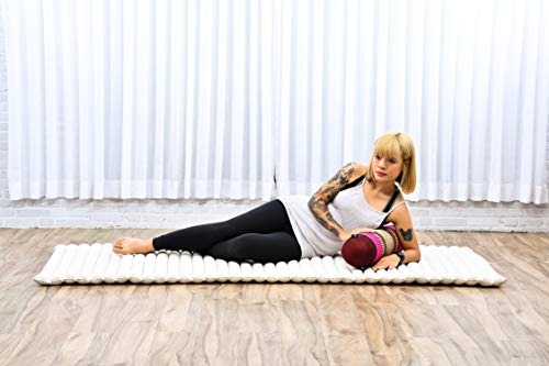 Leewadee Small Yoga Bolster – Shape-Retaining Cervical Neck Roll, Tube Pillow for Comfortable Reading, Kapok Filling, 22 x 6 x 6 inches - color: Sf29 - Auburn, Pink