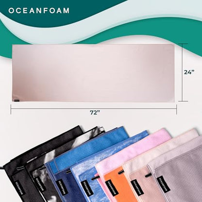 Oceanfoam Beach Towel – Lightweight, Absorbent, Quick-Drying, Sand-Resistant, Non-Slip – Ideal for Workouts, Yoga, Pilates, Beach, Pool, Boat & Travel – 25% Recycled – 72"x24" (Natural) - color: Natural