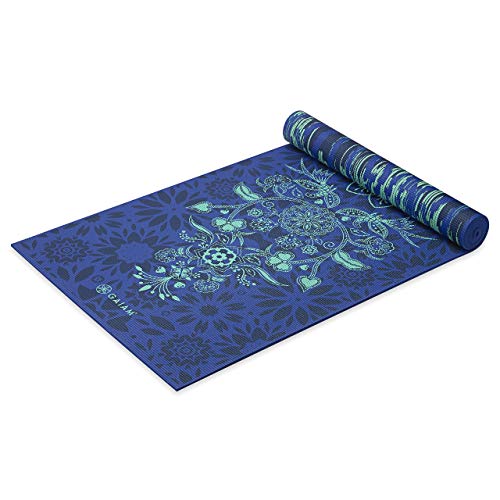 Gaiam Yoga Mat - Premium 6mm Print Reversible Extra Thick Non Slip Exercise & Fitness Mat for All Types of Yoga, Pilates & Floor Workouts (68" x 24" x 6mm Thick) - color: Divine Impressionist