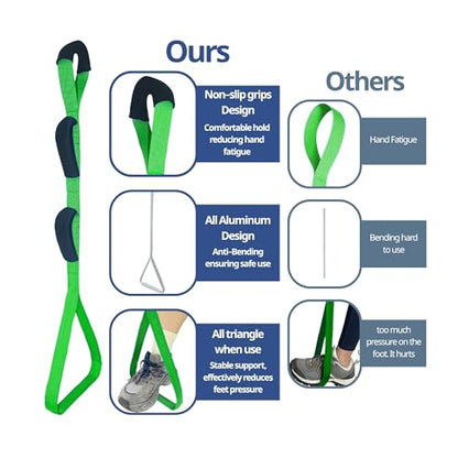 Leg Lifter for After Hip Replacement & Knee Surgery Recovery - Rigid Leg Lifter with Large Foot Loop, Elderly Mobility Aid, Post-Surgery Assist Device, After Surgery Must Haves. (Green) - color: Green