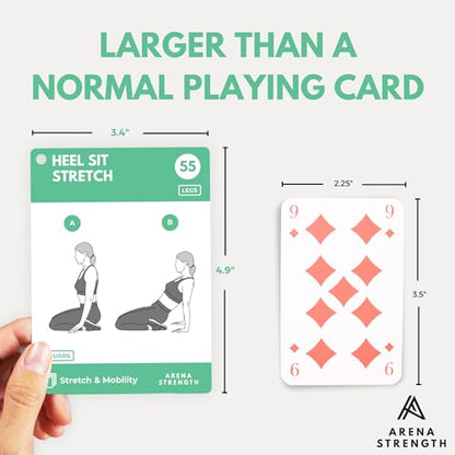 Arena Strength Workout Cards - Instructional Fitness Deck for Booty Band Workouts, Beginner Fitness Guide for Resistance Band Training Exercises at Home. Includes Workout Routines. - style: Stretch & Mobility Mega Deck