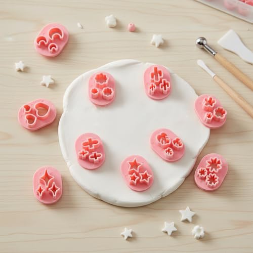 10 PCS Polymer Clay Cutters, Flower Petal Clay Cutter for Earrings Making 10 Shapes Floral Leaf Heart Moon Clay Molds DIY Jewelry Tools