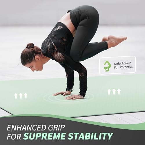 CAMBIVO 72''x48'' Large Yoga Mat, Extra Thick TPE Workout Mat - color: MINT GREEN, size: 6mm