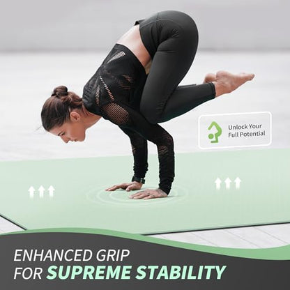 CAMBIVO 72''x48'' Large Yoga Mat, Extra Thick TPE Workout Mat - color: MINT GREEN, size: 6mm