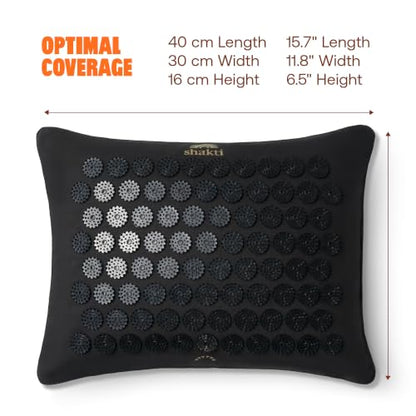 ShaktiMat Acupressure Pillow, Neck & Shoulder Relief, Premium Level 1 Black | Relaxation, Massage Muscles, Aid Sleep, Unlock Inner Tension, Similar to Acupuncture, Made with Organic Cotton & ABS spikes - color: Premium-black, size: Level 1