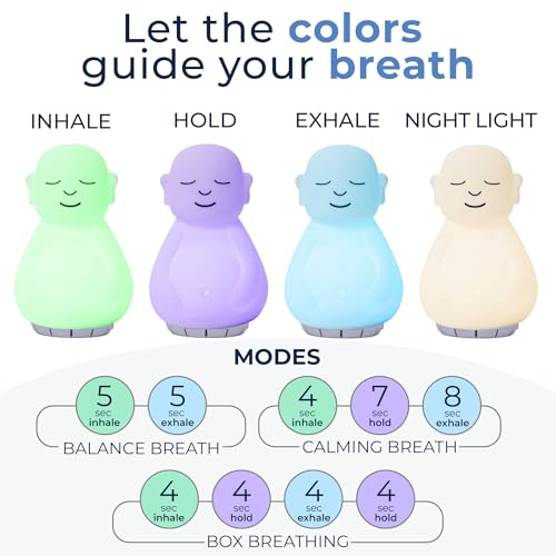 Mindsight 'Original Breathing Buddha' Guided Visual Meditation | 3 Modes to Slow Your Breathing & Calm Your Mind | Stress & Anxiety Relief | Wellness Gift | Adults, Kids, Classrooms | USB Rechargeable - size: Buddha (Sound)