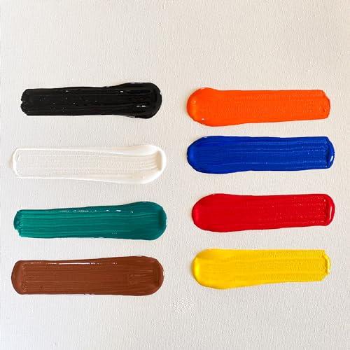 milo Acrylic Paint Set, 8 Primary Colors, 8 oz Bottles, Semi-Gloss | Safe, Non-Toxic, Made in the USA, Arts & Crafts Paints for Artists, Student & Hobby Painters, Paint Pack, Classroom, Bulk - style: Primary Set 8 x 8 oz