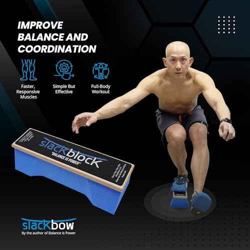 SlackBow SlackBlock Athletic Balance Trainer – Improve Balance, Stability, and Athletic Performance – Condition Your Body and Prevent Injury - Compact and Portable - size: 15"