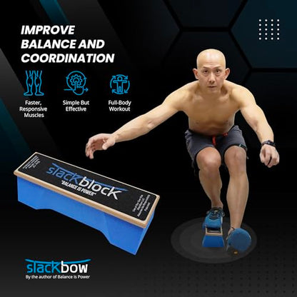 SlackBow SlackBlock Athletic Balance Trainer – Improve Balance, Stability, and Athletic Performance – Condition Your Body and Prevent Injury - Compact and Portable - size: 15"