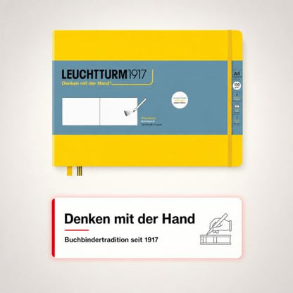 Leuchtturm1917 - Medium Landscape Hardcover Sketchbook (Lemon) - 112 Pages of 150g/m² Paper - color: Lemon, size: Medium Landscape (A5)