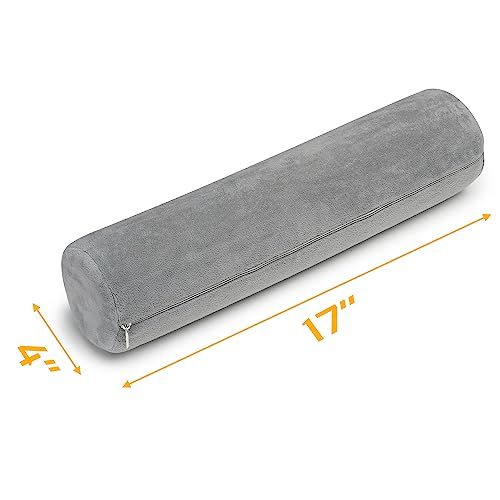 AllSett Health Firm Cervical Neck Roll Memory Foam Pillow, Bolster Pillow, Round Neck Support for Sleeping | Bolster for Bed, Legs, Back and Yoga - style: 17x4 Inch, Firm