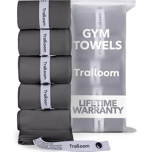 Trailoom Microfiber Gym Towels, Quick Dry, Highly Absorbing, Odor-Free - color: Dark Gray
