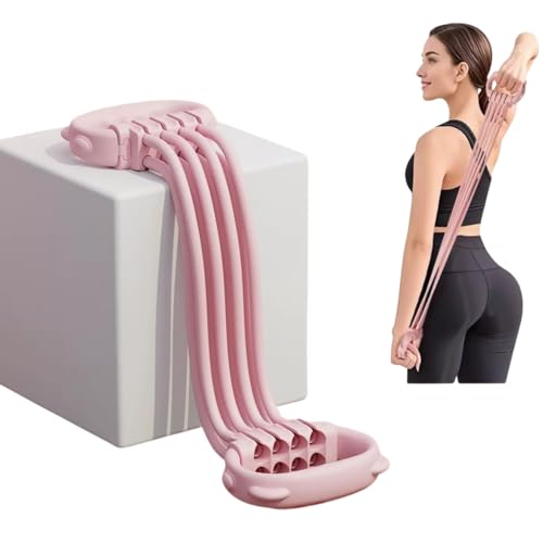 Resistance Bands with Handles for Women & Men | 8 Tube Adjustable Figure 8 Exercise Bands Set, Heavy Duty, Home Gym, Physical Therapy, Strength Training & Full Body Fitness - color: Pink