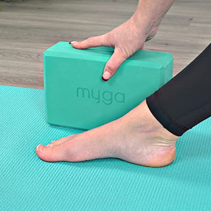 MYGA Yoga Block,Lightweight EVA Foam Yoga Brick,High Density Non-Slip Block for Yoga Poses, Pilates, Balance and Flexibility - color: Turquoise, size: One Size