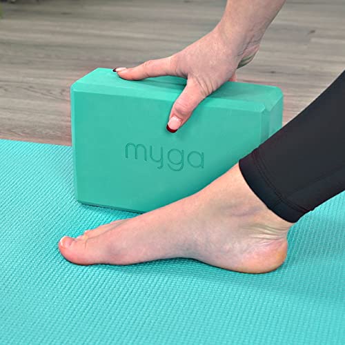 MYGA Yoga Block,Lightweight EVA Foam Yoga Brick,High Density Non-Slip Block for Yoga Poses, Pilates, Balance and Flexibility - color: Turquoise, size: One Size