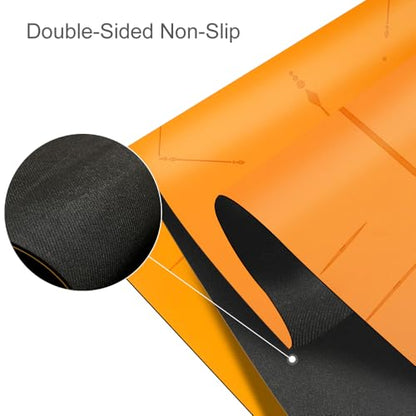 Natural Rubber Yoga Mat - Non Slip Non Toxic - 5mm Thick Yoga Mat for Hot Yoga/Pilates - Extra Large 26.8’’ with Alignment Guide - Sweat Proof - with Carrying Bag - color: Vibrant Orange