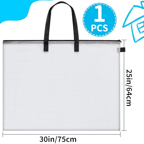 YOPCDJ 30x25 inches Extra-Large Art Portfolio Bag, Portfolio Folder for Artwork with Handle, Zippered Storage Folder for Poster, Scrapbook, Keepsake and Bulletin Board - size: 30 X 25