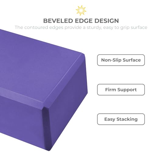 Bulk 4in Foam Yoga Blocks, 6 Pack - color: Purple