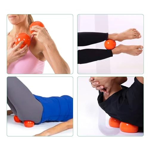 Yoga Massage Ball Smooth Ball – 4 Inch Adjustable Firmness Massage Roller Balls for Back, Neck & Floor Therapy – Gentle Deep Muscle Relief for Sensitive Soft Tissue franklin.with air pump (red) - color: Red