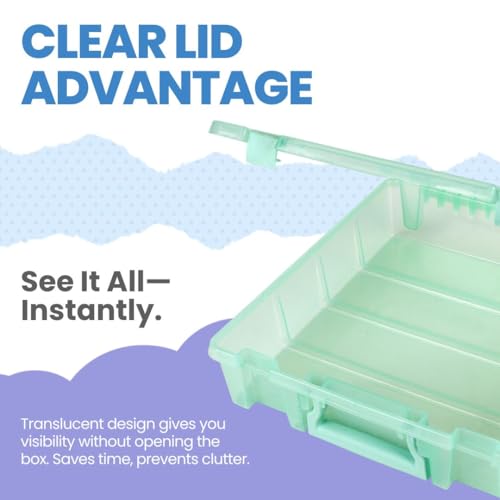 ArtBin 6955RJ Super Satchel 1-Compartment Box, Art & Craft Organizer, 1-Pack, Translucent Mint - color: Mint