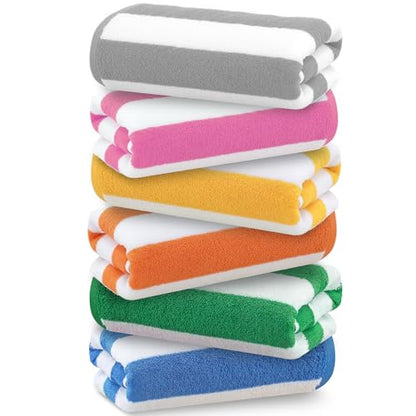 Antfuny 6 Packs Oversized 72x40 Inch Stripe Beach Towel Thin Set Extra Large XL Big Clearance Soft Super Pool Travel Bath Swim Camping Accessories Essentials Towels Bulk Men Women Adults Gift - color: Multi Toweling, size: 72 x 36 inch