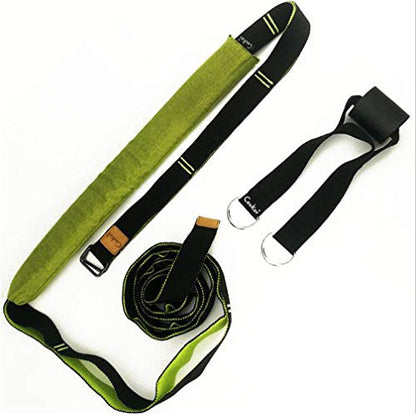 Yoga Fitness Stretching Strap, Door Flexibility Stretching Strap, Improve Leg Waist Back Flexibility Back Bend Assist Trainer, for Rehab Pilates Ballet Dance Cheerleading Splits Gymnastics - color: green