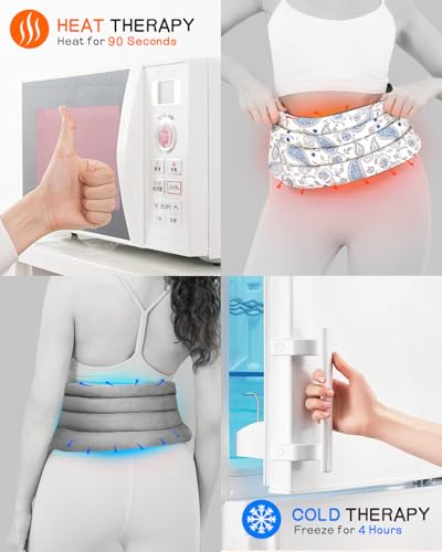 Microwave Heating Pad for Back with Moist Heat, Extra Large Microwavable Heating Wrap for Lumbar, Waist, Stomach, Shoulder, Neck Hot or Cold Pack, Reusable, Portable - style: Back Pad
