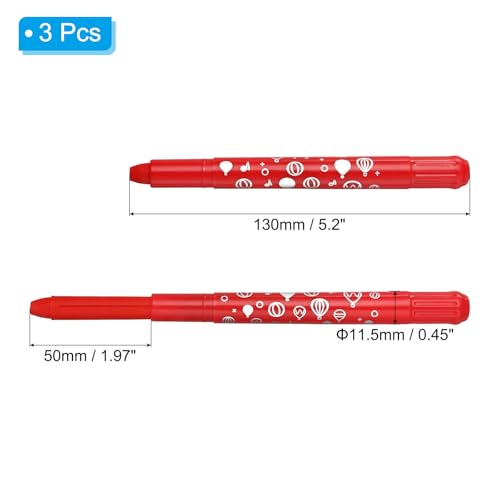PATIKIL Gel Crayons, 3PCS Watercolor Crayons Silky Water Soluble Twist Bulk for Artists Coloring Drawing Painting, Red Crayon - color: Red