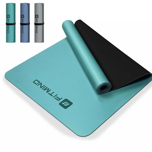 Professional PU Rubber Yoga Mat, Double-Sided Non Slip Sweat Resistant Exercise Mat for Men Women, Comfortable Extra Long & Wide for Yoga, Pilates, Fitness, Home Gym, 72"×26.8"×0.18"(4.5mm)Thick - color: green