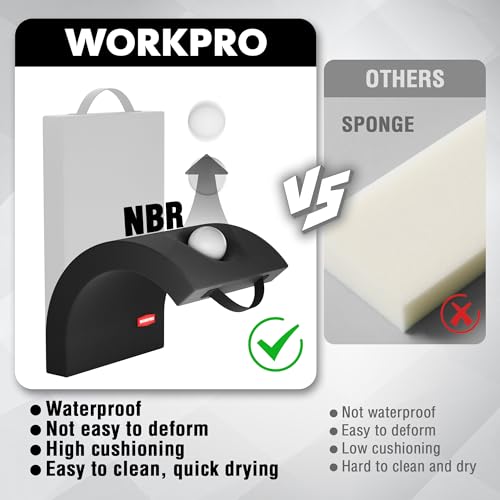WORKPRO 17" Kneeling Pad with Removable Cover, Black - color: Black