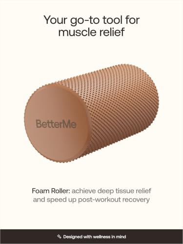 BetterMe Foam Roller for Muscle Recovery – High Density Exercise Roller for Back &Legs – Deep Tissue Massage Roller for Tension, Relief & Stretching (Mocha) - color: Mocha