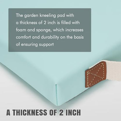 HappyPicnic Waterproof Garden Kneeling Pad, 2in Thick, Green, 1 Pack | Soft High-density Foam knee Support, with Handle, Easy to Clean, Non-slip, for Gardening, Yoga, Prayer, Housework, Exercise - color: Blue Green