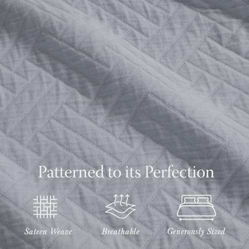 Threadmill Cotton Twin Coverlet Blanket, Jacquard, Scottish Grey, 68x90 in - color: Classic Scottish Grey, size: Twin / Twin-XL
