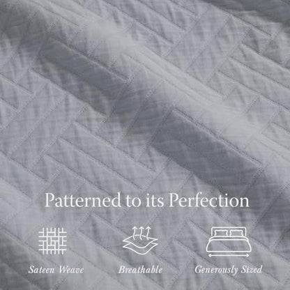 Threadmill Cotton Twin Coverlet Blanket, Jacquard, Scottish Grey, 68x90 in - color: Classic Scottish Grey, size: Twin / Twin-XL