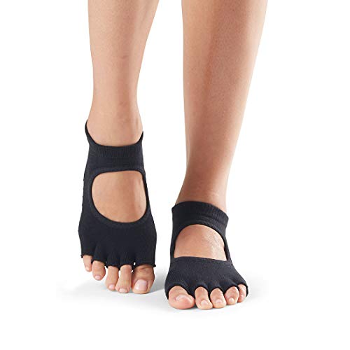 toesox Bellarina Grip Socks for Women, Half-Toe - color: Black, size: X-Small
