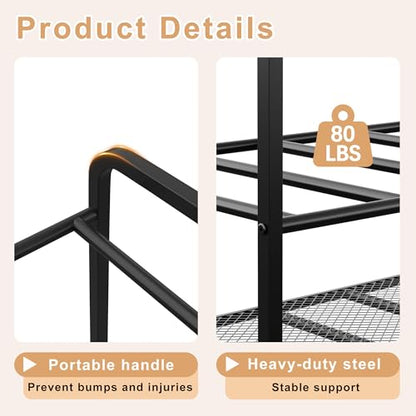 Lutown-Teen Yoga Mat Storage Rack with Wheels and Rounded Corners, Black | Large-Capacity Home Gym Storage Yoga Mat Rack for Fitness Class, Home, Gym, Workout Room, Easy Assembly