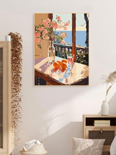 ZRIZQ Paint by Numbers Kit for Adults Beginner,Flowers Landscape,16x20 | Full set with wooden brushes,rolled canvas,rich paints.Calming activity.Beginner friendly.Just open and paint. - color: 16"X20"Rolled Canvas-Flowers 6