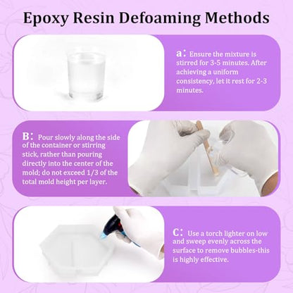Epoxy Resin Kit with Light for Beginners, DIY Crafts for Adults Women | Clear Resin kit with Silicone Mold for Starters DIY Arts & Crafts for Adults, DIY Creations, Ornament, Flowers, Decorations
