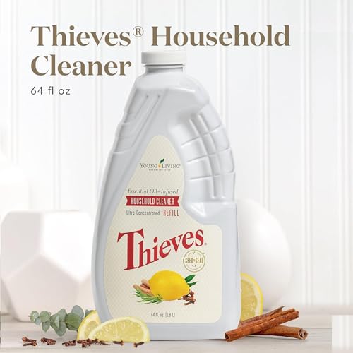 Young Living Thieves Household Cleaner Refill - 64 fl oz - All-Surface Home Cleaner - Plant-Based - Pet-Safe Formula - Water and Essential Oil Infused - size: 64 Fl Oz (Pack of 1)