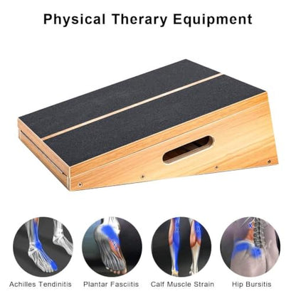 StrongTek Wooden Slant Board, Extra-Large 16 x 18 in, 5 Adjustable Angles | Standard and XL Sizes, Full or Partial Non-Slip Surfaces, Side Carry Handle, Calf and Ankle Stretching, Squats and Rehab - style: Extra-Large