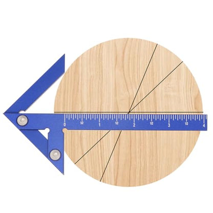 Aluminum Imperial Circle Center Positioning, 45/90 Degree Positioning Ruler, Right Angle Positioning, Centerline Positioning, Multi-Function Arrow Ruler, High-Precision Measuring Ruler,044BL - color: Blue(Imperial)