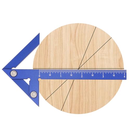 Aluminum Imperial Circle Center Positioning, 45/90 Degree Positioning Ruler, Right Angle Positioning, Centerline Positioning, Multi-Function Arrow Ruler, High-Precision Measuring Ruler,044BL - color: Blue(Imperial)